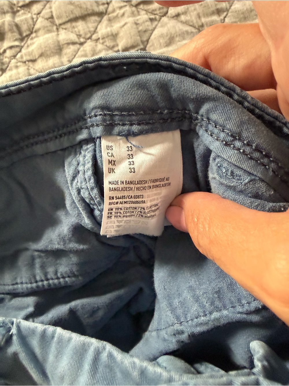 American Eagle Outfitters Men's Flat Front Shorts — Light Blue & Light Gray - Picture 5 of 11